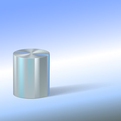 Cylinder with reflections on colored background