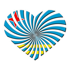 Aruba 3D heart shaped flag