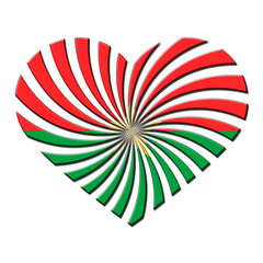 Burkina Faso 3D heart shaped flag