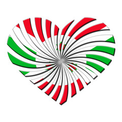 Burundi 3D heart shaped flag