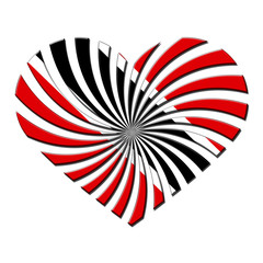 Fototapeta na wymiar Trinidad and Tobago 3D heart shaped flag