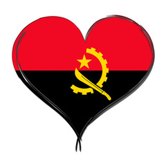 Angola 3D heart shaped flag