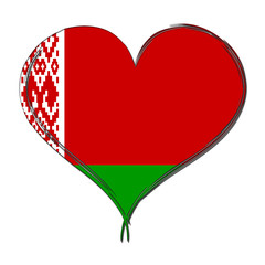 Belarus 3D heart shaped flag