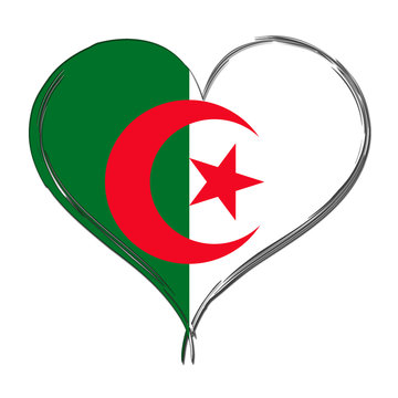 recommend clip art: Algeria 3D heart shaped flag