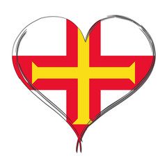 Guernsey 3D heart shaped flag