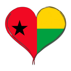 Guinea-Bissau 3D heart shaped flag
