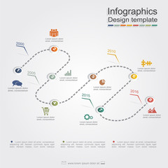 Infographic design template with elements and icons. Vector