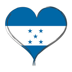 Honduras 3D heart shaped flag