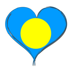 Palau 3D heart shaped flag