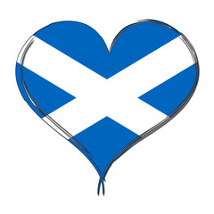 Obraz premium Scotland 3D heart shaped flag