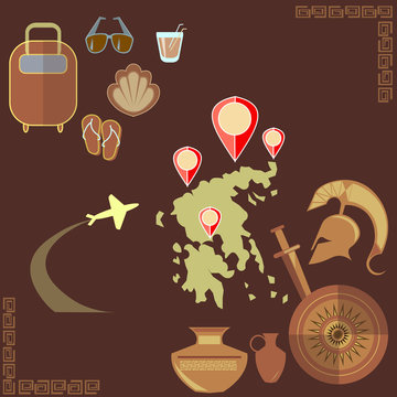 Travel to Greece, vector background