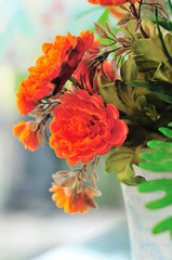 artificial flowers rose in soft light