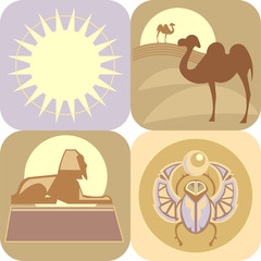 Egypt, tourism, travel, vector icons
