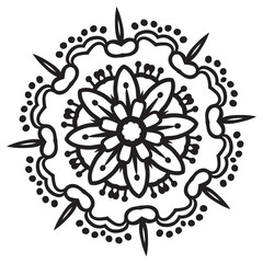 Hand drawing zentangle mandala element