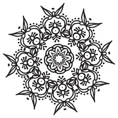 Hand drawing zentangle mandala element