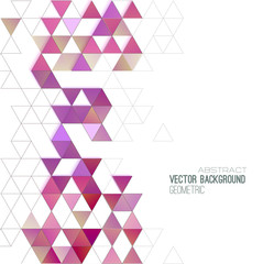 Abstract color triangles poster. 