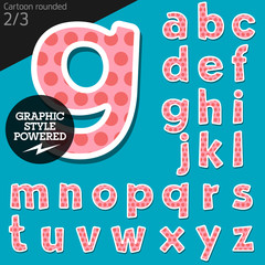 Vector children alphabet set in sweet dots style. Lowercase letters