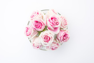 white and pink rose