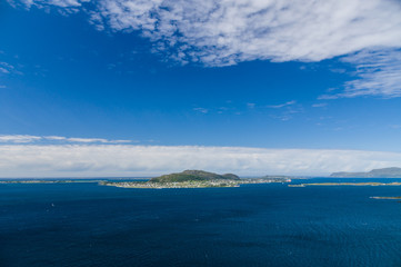 Blue sky over seascape of Atlantic ocean islands