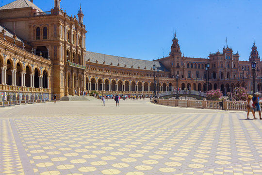 Famous Plaza of Spain in Seville, Spain