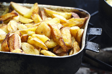 juicy fried potatoes
