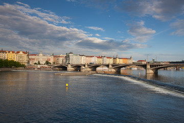View of Prague from the left bank of the Vltava river