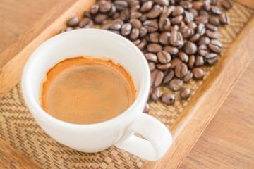 Perfect shot of hot espresso