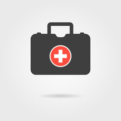 black medical case with shadow