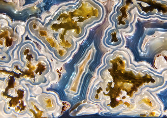 Agate mineral close up with crazy lace and onyx