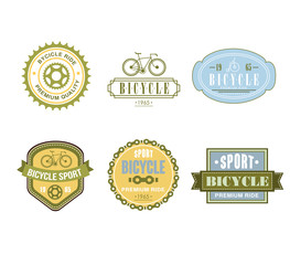 Typographic Bicycle Themed Label Design Set - Bike Shop 