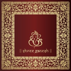 Ganesha, Hindu wedding card, royal Rajasthan, India