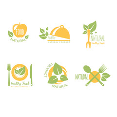 Set of Organic and Natural Food Labels 
