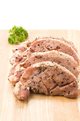 raw meat pork steak with black pepper