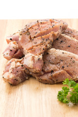 raw meat pork steak with black pepper