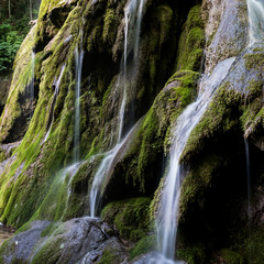 Obraz premium Waterfall. Waterfall in the Mountains, Slow Shutter Speeds.