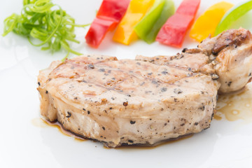 Pork steak with spicy pepper