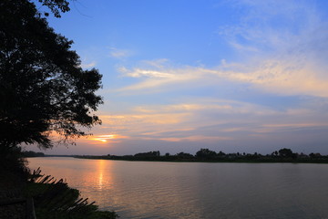 Fototapeta na wymiar Sunset and rivers