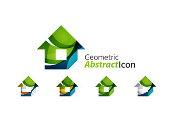 Set of abstract geometric company logo home, house, building