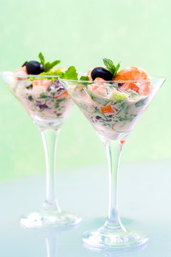 Crab and shrimp cocktail.