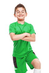 standing young soccer player in sportswear