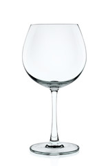 Empty wine glass isolated on the white background