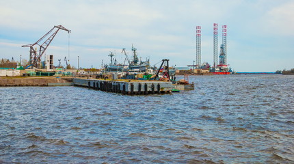 Cargo port on the Baltic Sea in Kronstadt © allegro60