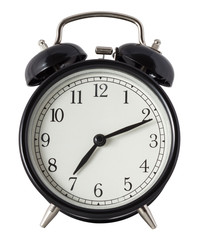 retro alarm clock isolated on white background