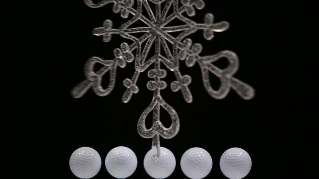 Christmas decoration and golf balls