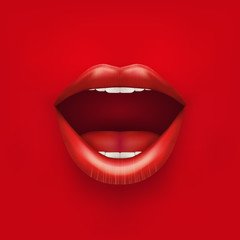 Background of Womans mouth with open lips.