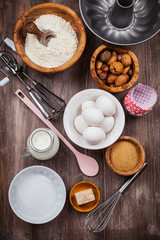 Baking utensils and ingredients