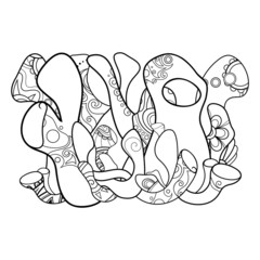 Vector Hand Drawn Floral Abstraction. Decorative Corals