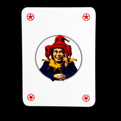 Joker playing cards on black background