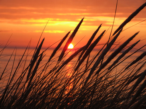 2015_05_Sonnenuntergang_Nordsee_Duenengras