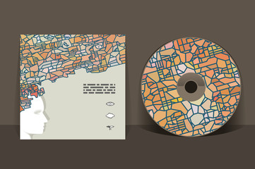 CD cover design template. Abstract pattern graphics